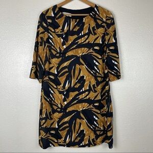 HOBBS London Shift 3/4 Sleeve Leaf Dress